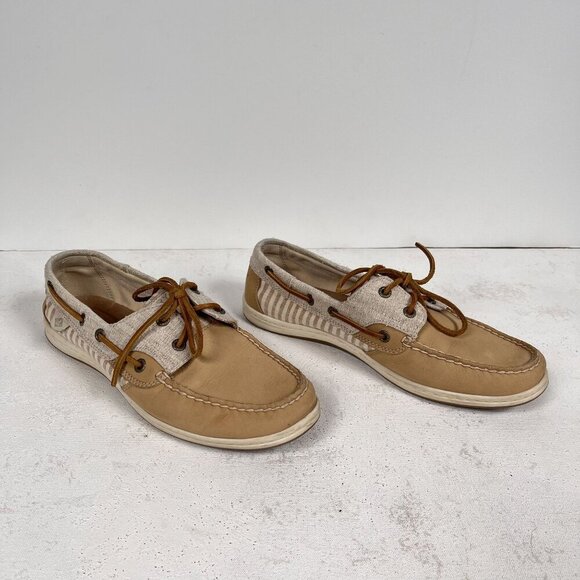 Sperry Topsider Anglefish Boat Shoes, #61428, Tan Leather Womens US Size 9.5 M - Picture 8 of 10